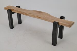 Jownik - Live-Edge Wood Bench with Charred Black Legs, gallery view 2