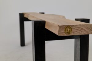 Jownik - Live-Edge Wood Bench with Charred Black Legs, gallery view 5
