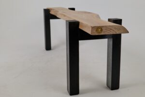Jownik - Live-Edge Wood Bench with Charred Black Legs, gallery view 6