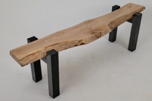 Jownik - Live-Edge Wood Bench with Charred Black Legs, gallery view 10