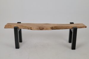 Jownik - Live-Edge Wood Bench with Charred Black Legs, gallery view 12