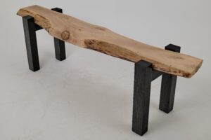 Jownik - Live-Edge Wood Bench with Charred Black Legs, gallery view 13