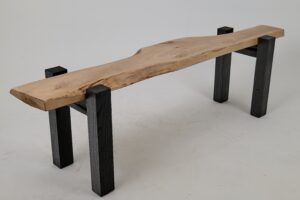Jownik - Live-Edge Wood Bench with Charred Black Legs, gallery view 14