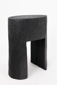 Jownik, Charred Sculptural Side Table – Grounded Simplicity with Primal Energy, main view