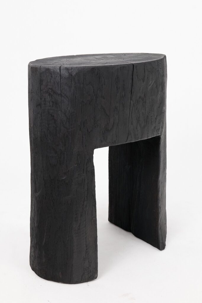 Jownik, Charred Sculptural Side Table – Grounded Simplicity with Primal Energy