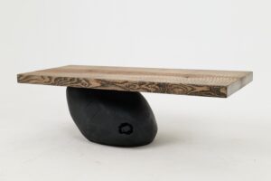 Jownik, Stone-Base Coffee Table – Floating Form on Blackened Balance, gallery view 4