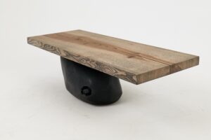 Jownik, Stone-Base Coffee Table – Floating Form on Blackened Balance, gallery view 6