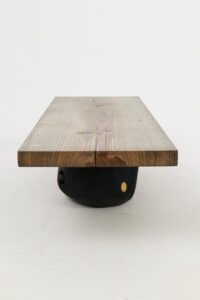 Jownik, Stone-Base Coffee Table – Floating Form on Blackened Balance, gallery view 8