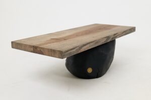 Jownik, Stone-Base Coffee Table – Floating Form on Blackened Balance, gallery view 10
