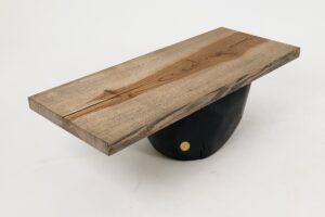 Jownik, Stone-Base Coffee Table – Floating Form on Blackened Balance, gallery view 11