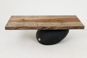 Jownik, Stone-Base Coffee Table – Floating Form on Blackened Balance, gallery view 14