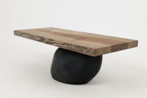 Jownik, Stone-Base Coffee Table – Floating Form on Blackened Balance, gallery view 15