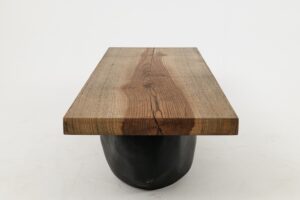Jownik, Stone-Base Coffee Table – Floating Form on Blackened Balance, gallery view 17