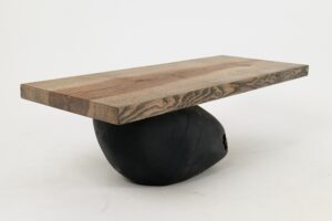 Jownik, Stone-Base Coffee Table – Floating Form on Blackened Balance, gallery view 19