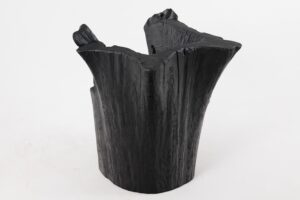 Brutalist Sculptural Armchair, Solid Burnt Oak Wood, Organic, Logniture, gallery view 5