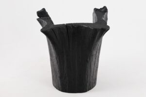 Brutalist Sculptural Armchair, Solid Burnt Oak Wood, Organic, Logniture, gallery view 6