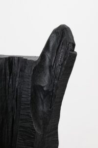 Brutalist Sculptural Armchair, Solid Burnt Oak Wood, Organic, Logniture, gallery view 16