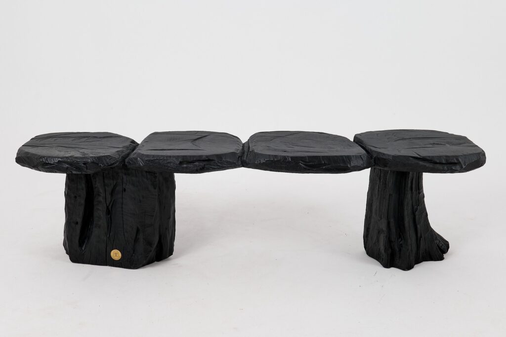 Jownik, Charred Wood Bench - Organic Character & Raw Elegance