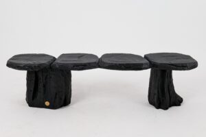 Jownik, Charred Wood Bench - Organic Character & Raw Elegance, main view