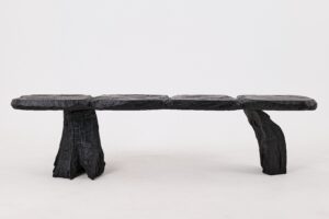 Jownik, Charred Wood Bench - Sculptural Form & Organic Flow, gallery view 2