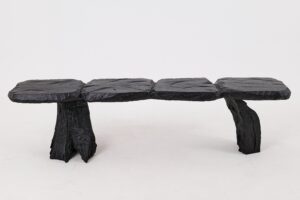 Jownik, Charred Wood Bench - Sculptural Form & Organic Flow, gallery view 3