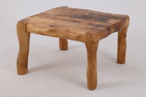 Jownik, Square Burl Table – Rustic Balance in Solid Wood, gallery view 2