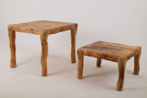 Jownik, Square Burl Table – Rustic Balance in Solid Wood, gallery view 20