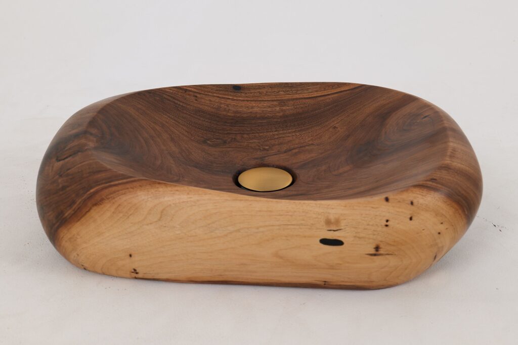 Banik, Organic Sculpted Wood Sink - Carved From Solid Wood