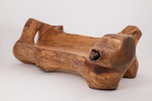 XXL Solid Carved Wood Bench With Raw Organic Form Indoor, & Outdoor, Logniture, gallery view 2