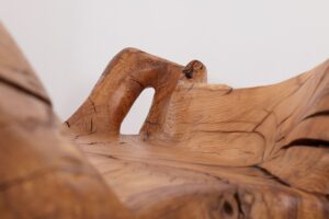 XXL Solid Carved Wood Bench With Raw Organic Form Indoor, & Outdoor, Logniture, gallery view 9