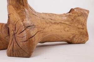 XXL Solid Carved Wood Bench With Raw Organic Form Indoor, & Outdoor, Logniture, gallery view 10