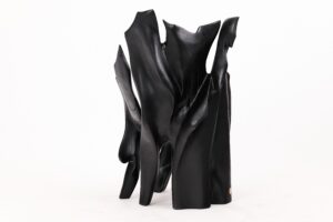 Sculptural Black Charred Wood Armchair in Organic Form by Logniture, gallery view 12