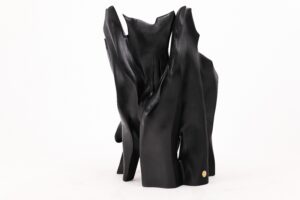 Sculptural Black Charred Wood Armchair in Organic Form by Logniture, gallery view 13