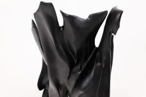 Sculptural Black Charred Wood Armchair in Organic Form by Logniture, gallery view 14