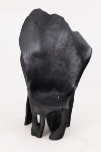 XXL Charred Black Wood Throne Chair in Organic Form by Logniture, gallery view 2