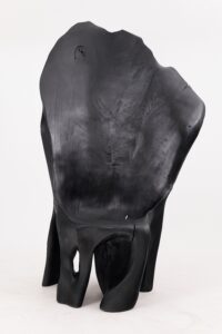 XXL Charred Black Wood Throne Chair in Organic Form by Logniture, gallery view 3