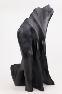 XXL Charred Black Wood Throne Chair in Organic Form by Logniture, gallery view 8