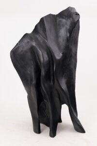 XXL Charred Black Wood Throne Chair in Organic Form by Logniture, gallery view 9