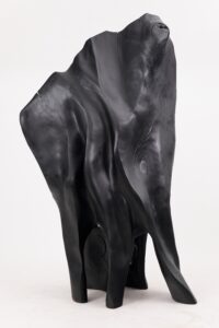 XXL Charred Black Wood Throne Chair in Organic Form by Logniture, gallery view 10