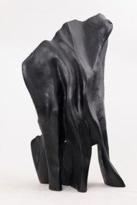 XXL Charred Black Wood Throne Chair in Organic Form by Logniture, gallery view 11