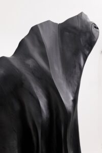 XXL Charred Black Wood Throne Chair in Organic Form by Logniture, gallery view 12