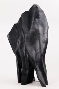 XXL Charred Black Wood Throne Chair in Organic Form by Logniture, gallery view 13