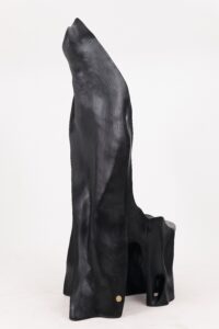 XXL Charred Black Wood Throne Chair in Organic Form by Logniture, gallery view 14