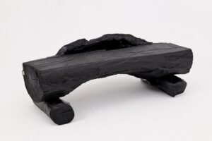 Charred Solid Wood Bench by Logniture – Organic Modern Sculptural Seat, main view