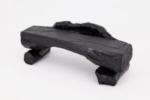 Charred Solid Wood Bench by Logniture – Organic Modern Sculptural Seat, gallery view 5