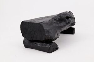 Charred Solid Wood Bench by Logniture – Organic Modern Sculptural Seat, gallery view 8