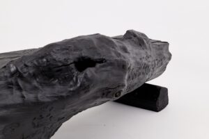 Charred Solid Wood Bench by Logniture – Organic Modern Sculptural Seat, gallery view 9
