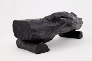 Charred Solid Wood Bench by Logniture – Organic Modern Sculptural Seat, gallery view 10