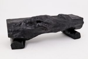 Charred Solid Wood Bench by Logniture – Organic Modern Sculptural Seat, gallery view 11