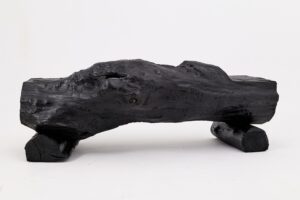 Charred Solid Wood Bench by Logniture – Organic Modern Sculptural Seat, gallery view 12